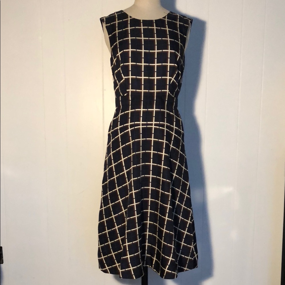 Banana Republic Black and White A-Line Midi Dress